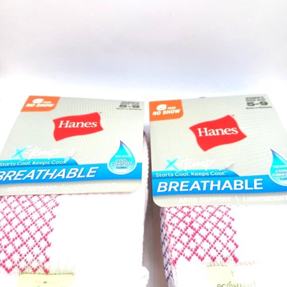 Hanes Women's Socks X Temp Breathable Socks 12   Pairs Size 5 To 9 New with Tags - Picture 2 of 7